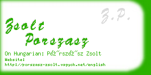 zsolt porszasz business card